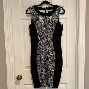 Jax Black and White Midi Sheath Dress